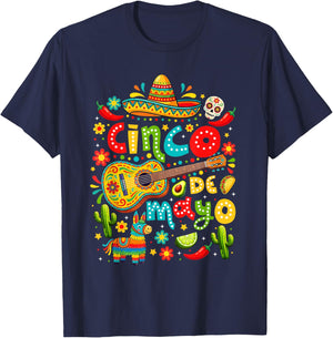 Happy Cinco de Mayo Fiesta Mexican Party Men Women Kids T-Shirt - T-Shirt | Navy
