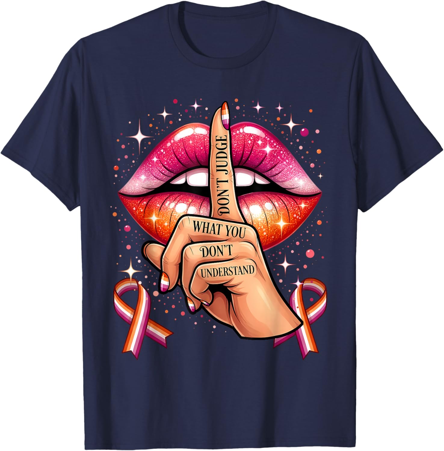Don't Judge What You Don't Understand LGBTQ Lesbian Pride T-Shirt - T-Shirt | Navy