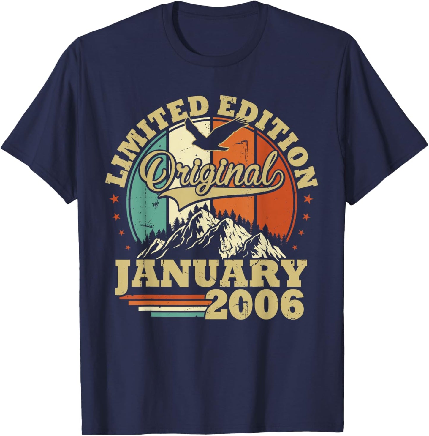 Anniversaire 20 Ans Vintage Janvier 2006 Garçons et Filles T-Shirt - T-Shirt | Navy