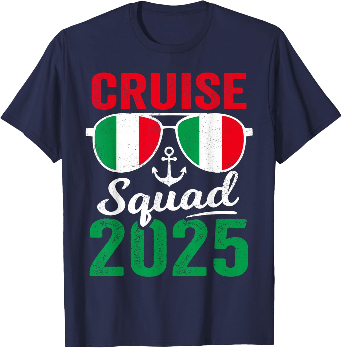 Italy Cruise Squad 2025 Summer Vacation Matching Family T-Shirt - T-Shirt | Navy