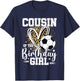 Cousin of The Birthday Girl Soccer Cousin Leopard Heart T-Shirt - T-Shirt | Navy