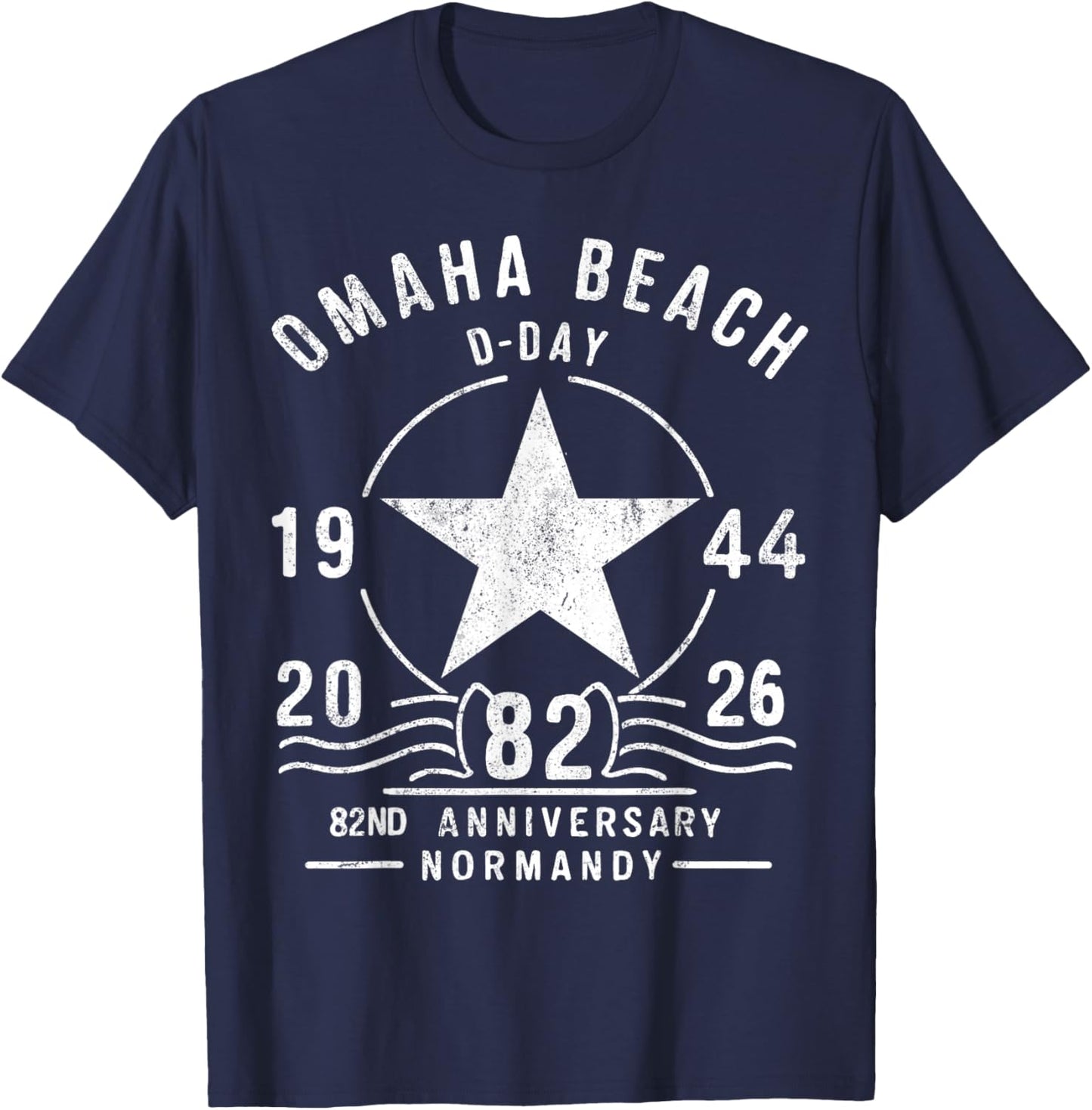 D-Day 2026 82nd Anniversary Normandy D-Day Omaha Beach 1944 T-Shirt - T-Shirt | Navy