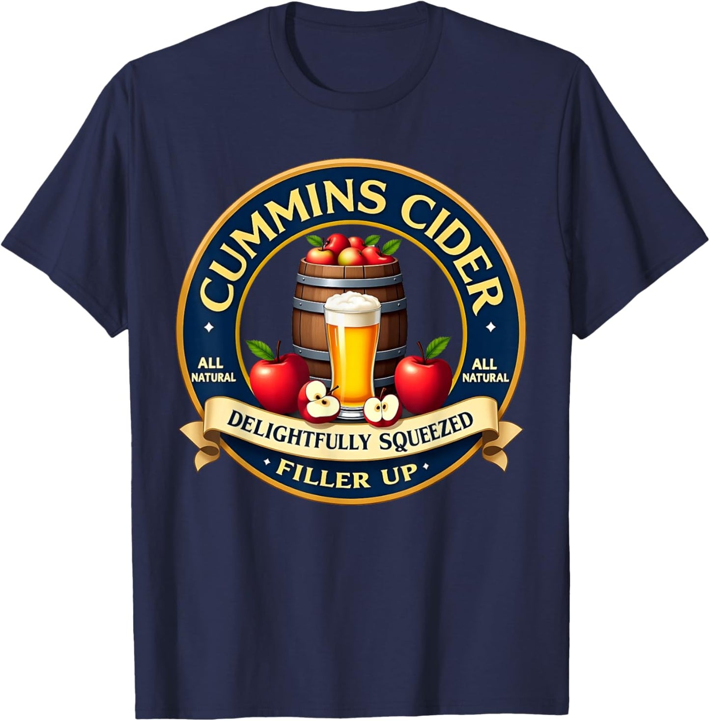 Funny Hard Dickens Cider Drinking Humor Vintage Pinup T-Shirt - T-Shirt | Navy