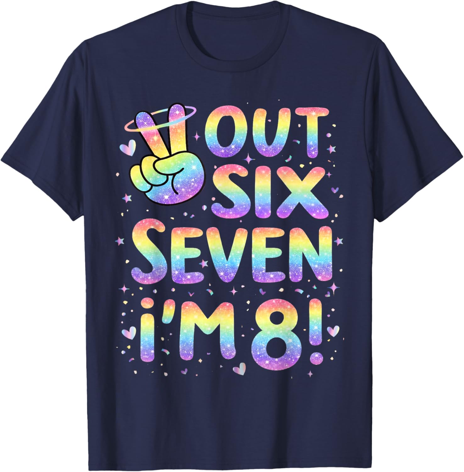 8 Year Old Girl Birthday Peace Out 67 Girls 8th Birthday T-Shirt - T-Shirt | Navy