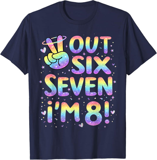 8 Year Old Girl Birthday Peace Out 67 Girls 8th Birthday T-Shirt - T-Shirt | Navy