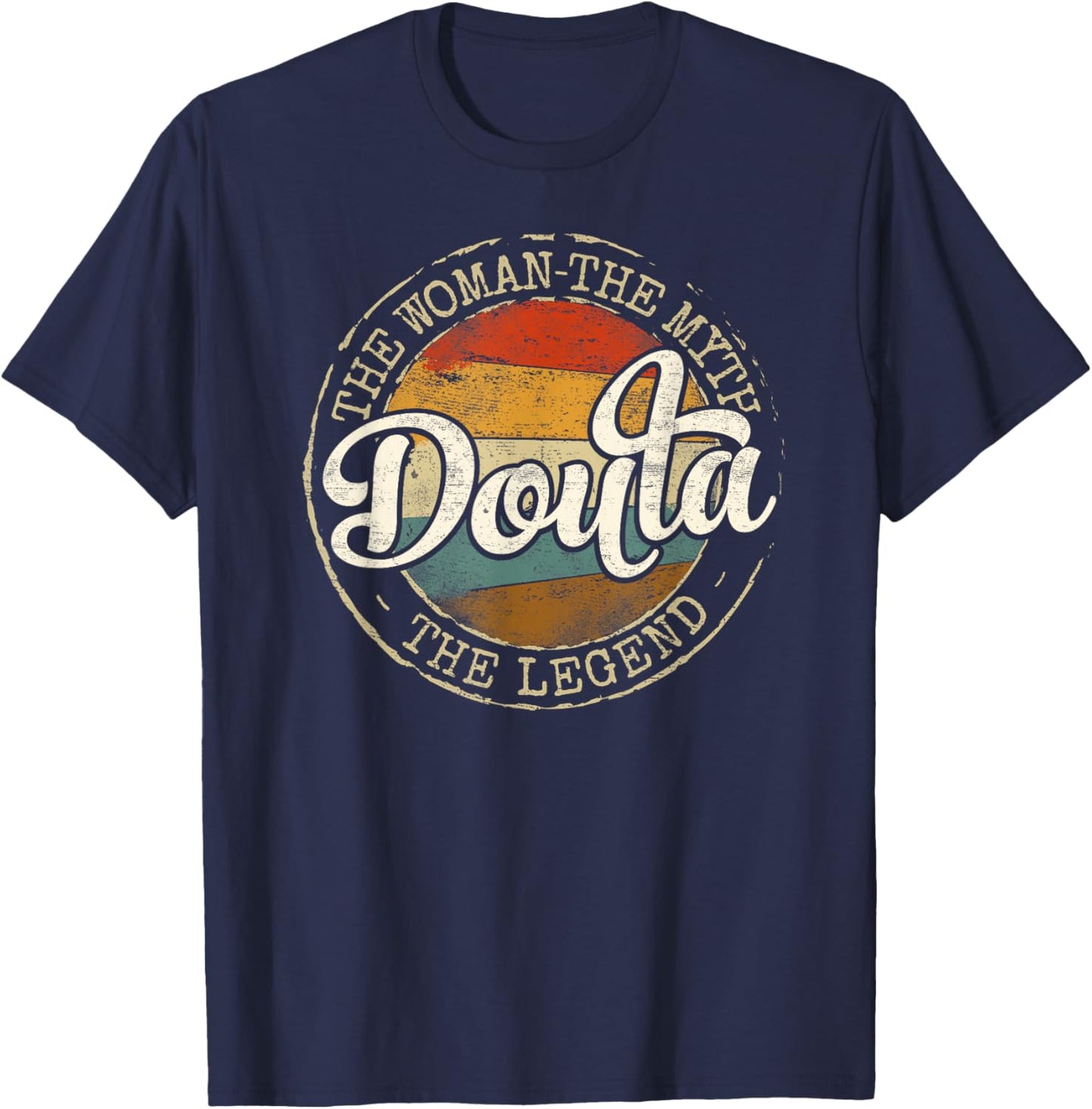 Doula The Woman The Myth Legend Vintage Stamp Birth Support T-Shirt - T-Shirt | Navy