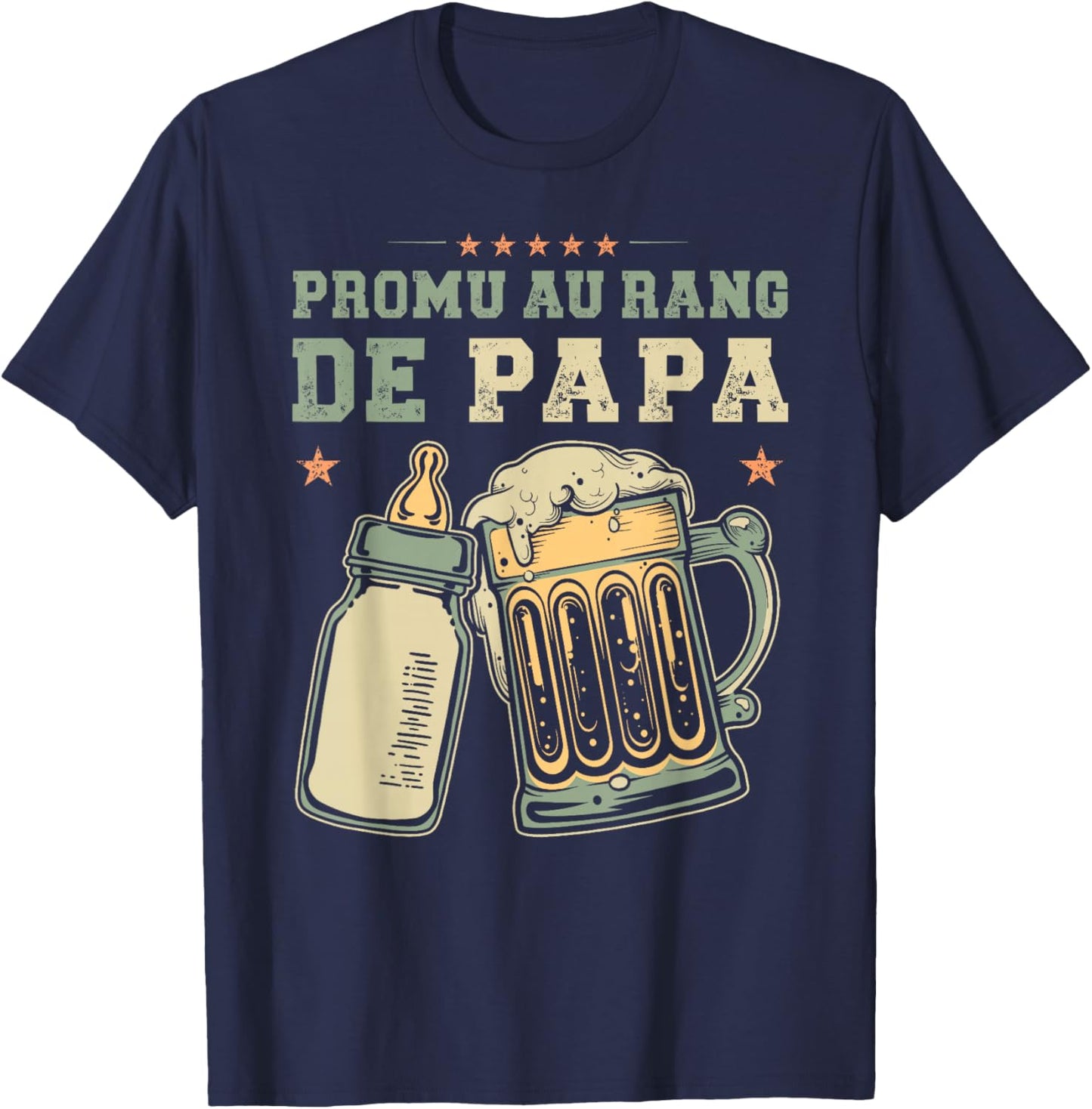 Promoted Dad Young Father Future Dad Announcement Birth T-Shirt - T-Shirt | Navy