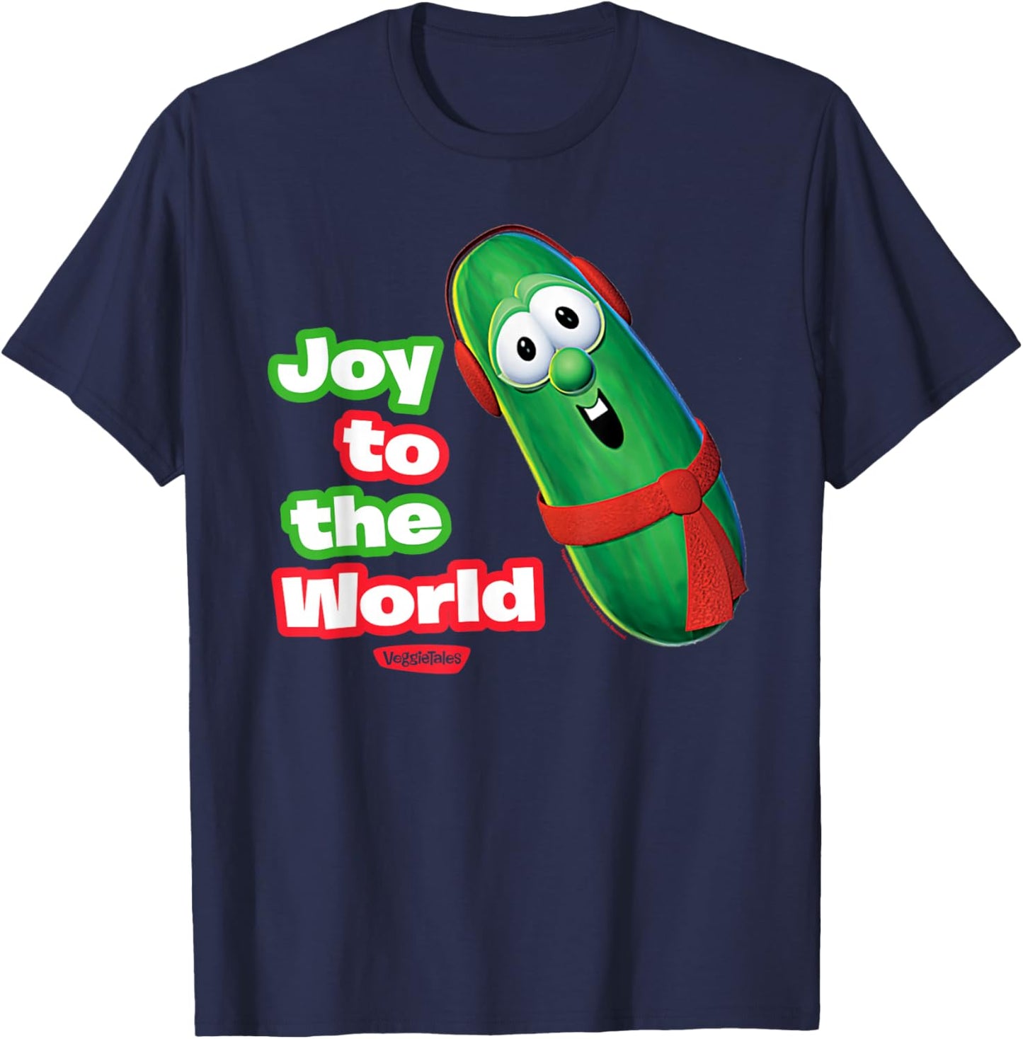 VeggieTales Joy to The World Larry The Cucumber T-Shirt - T-Shirt | Navy