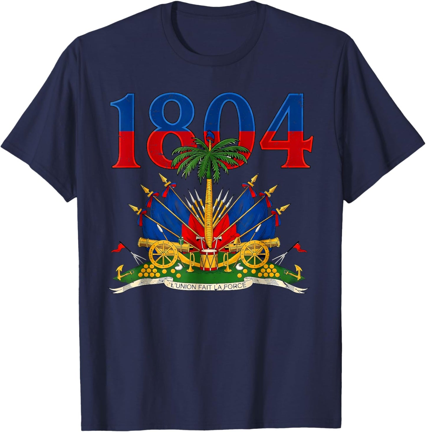 Haitian Revolution 1804 Haiti Flag Independence Day T-Shirt - T-Shirt | Navy