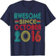 Awesome Since October 2016 Years 9th Birthday Funny Vintage T-Shirt - T-Shirt | Navy
