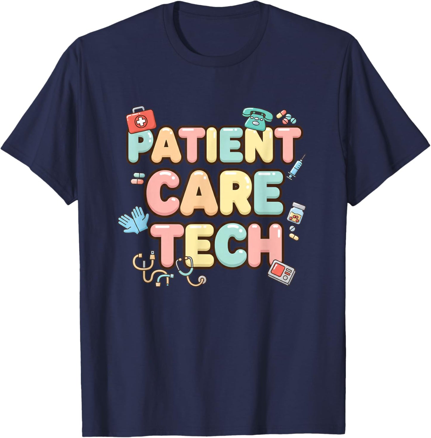 Nurse Patient Care Tech Nurse PCT Pride T-Shirt - T-Shirt | Navy