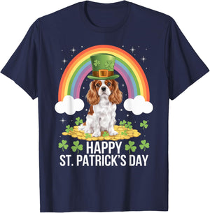 Cavalier on Cavalier King Charles Spaniel St Patricks Day T-Shirt - T-Shirt | Navy