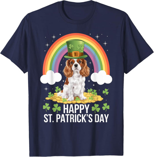 Cavalier on Cavalier King Charles Spaniel St Patricks Day T-Shirt - T-Shirt | Navy