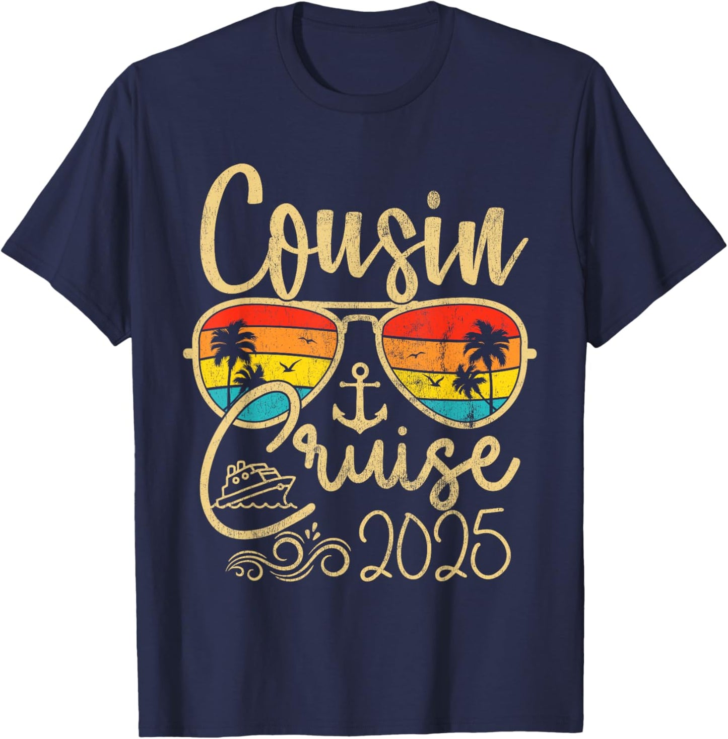 Cousin Cruise Gifts 2025 Matching Party Birthday T-Shirt - T-Shirt | Navy