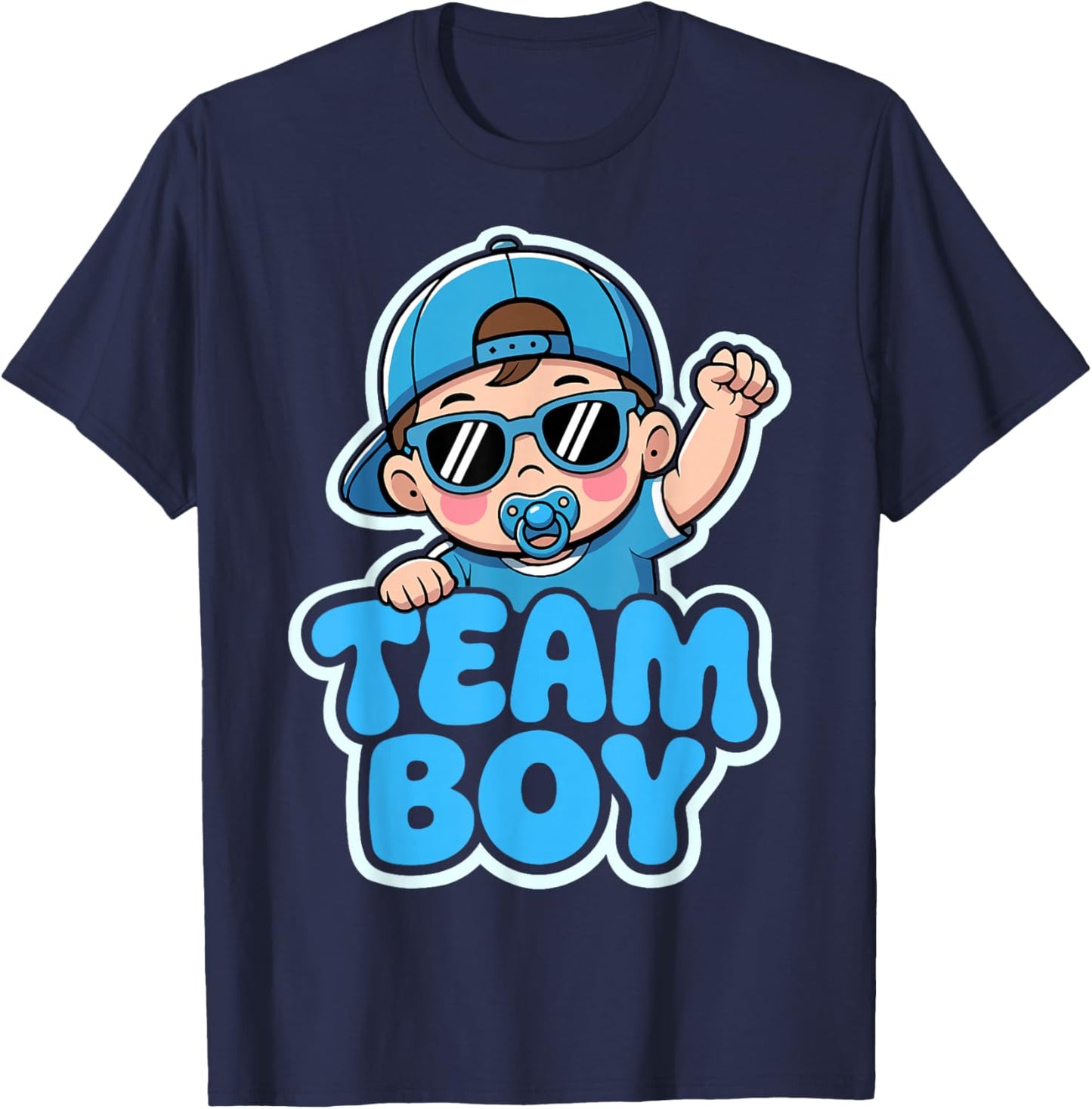Gender Reveal Party Team Boy Cute Announcement T-Shirt - T-Shirt | Navy