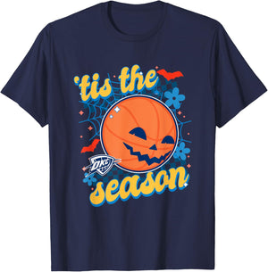 NBA Oklahoma City Thunder Halloween Spooky Season T-Shirt - T-Shirt | Navy