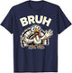 Funny Thanksgiving Turkey Kids Boys Girls Bruh T-Shirt - T-Shirt | Navy