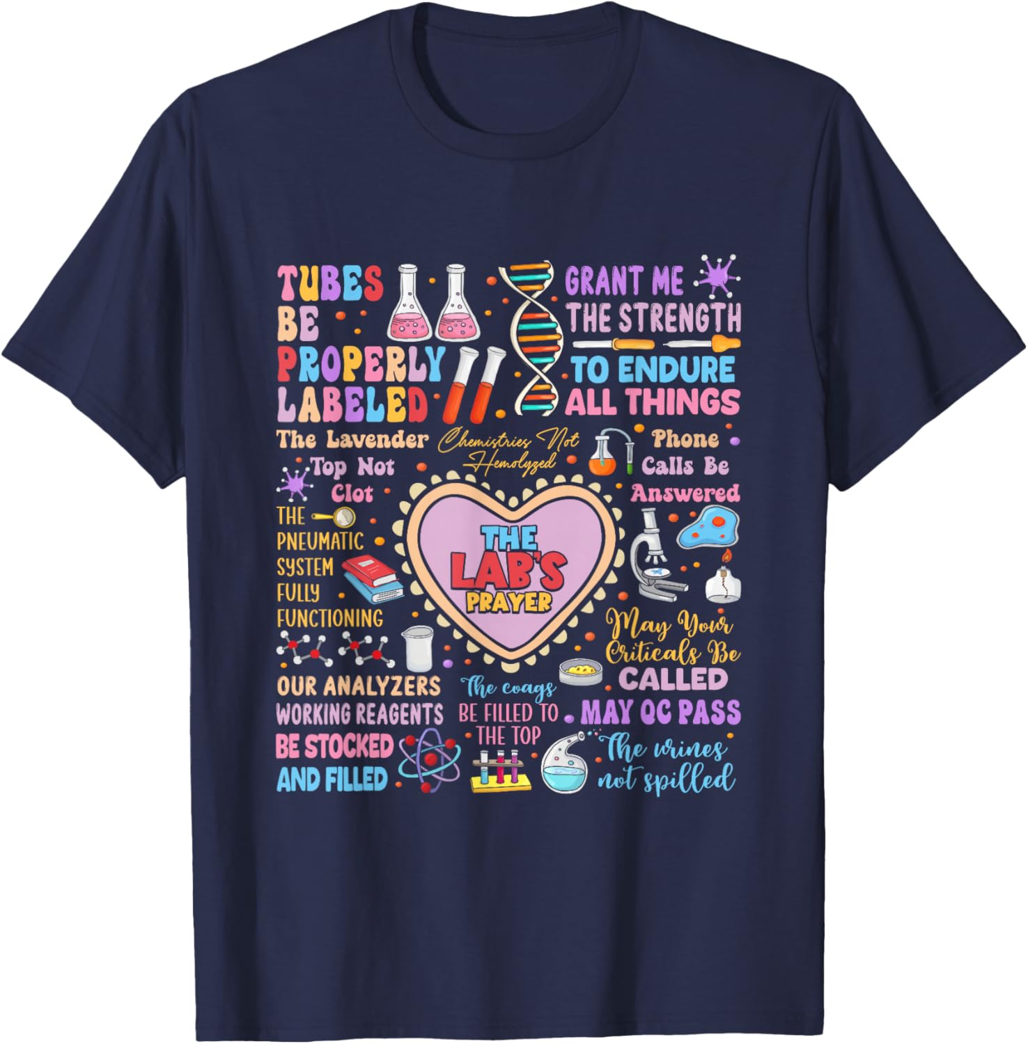 The Lab's Prayer Medical Laboratory Scientist Lab Week 2025 T-Shirt - T-Shirt | Navy