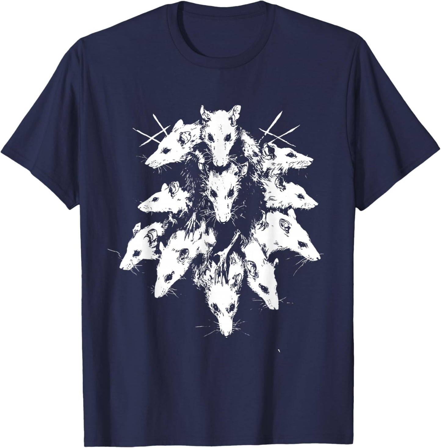 Medieval Rat King Gothic Plague Horror Occult Macabre Art T-Shirt - T-Shirt | Navy