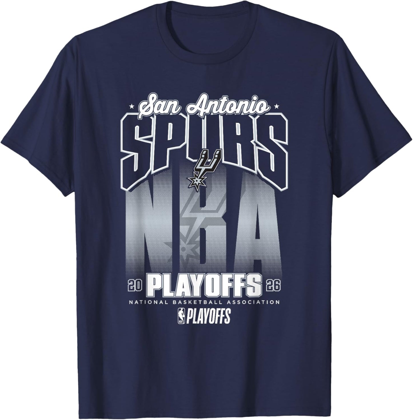 NBA Officiel 2026 Playoffs San Antonio Spurs Fade T-Shirt - T-Shirt | Navy