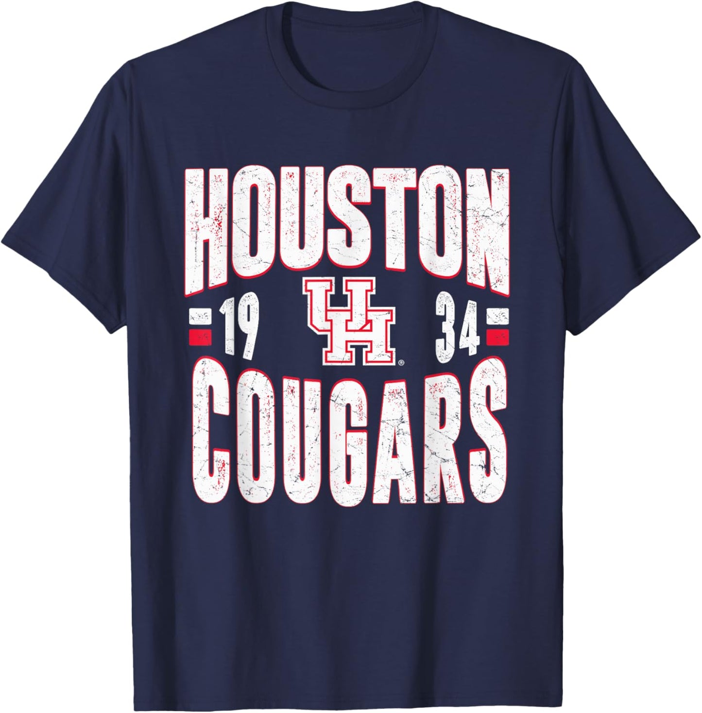 Houston Cougars Vintage 90's Retro Officially Licensed T-Shirt - T-Shirt | Navy