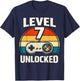 7th Birthday Level 7 Unlocked Gamer Gaming Seven Birthday T-Shirt - T-Shirt | Navy