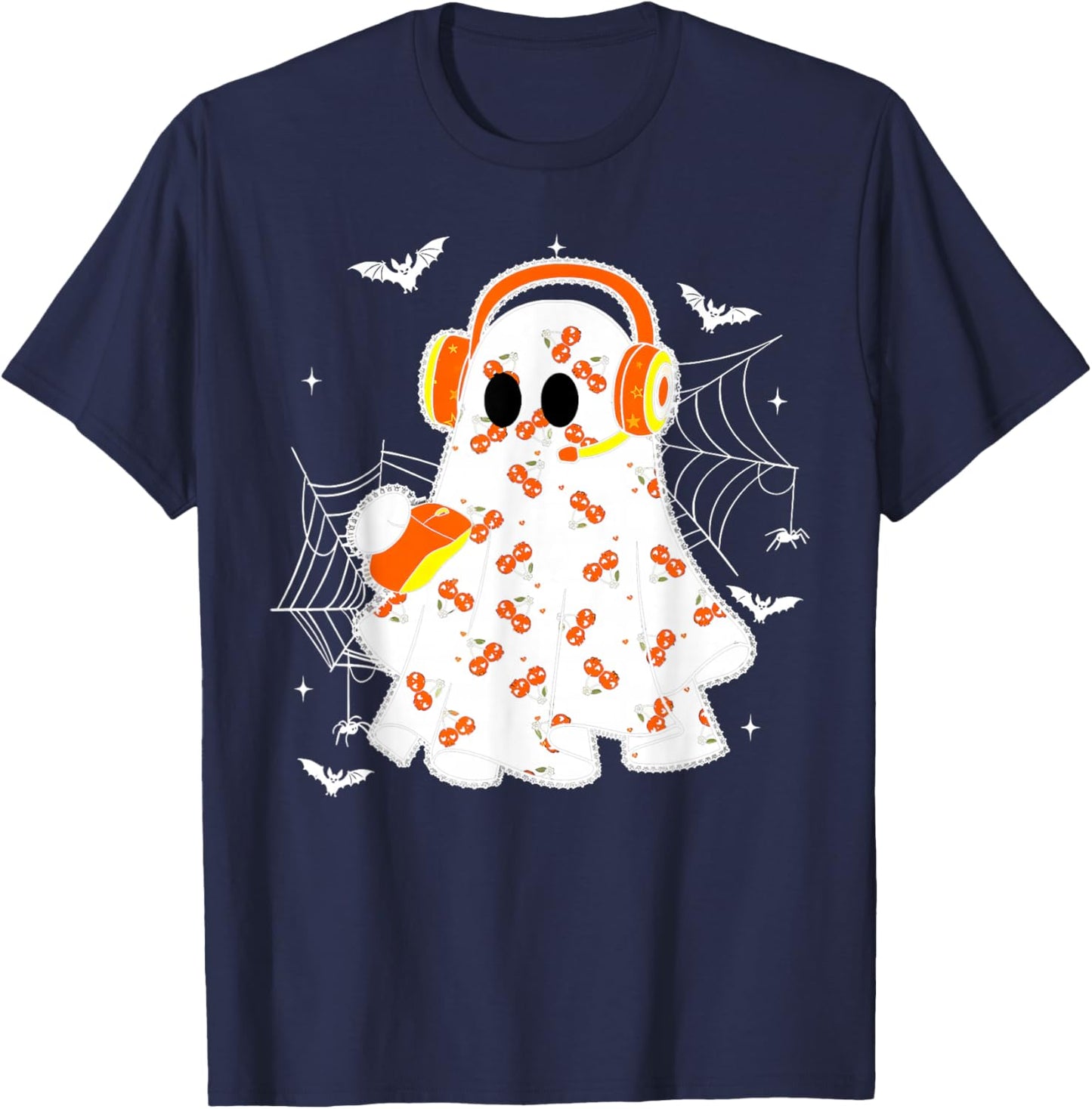 Coquette 911 Dispatcher Halloween Spooky Ghost Dispatch T-Shirt - T-Shirt | Navy