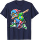 Half American Half Brazilian USA Flag Brazil America T-Shirt - T-Shirt | Navy