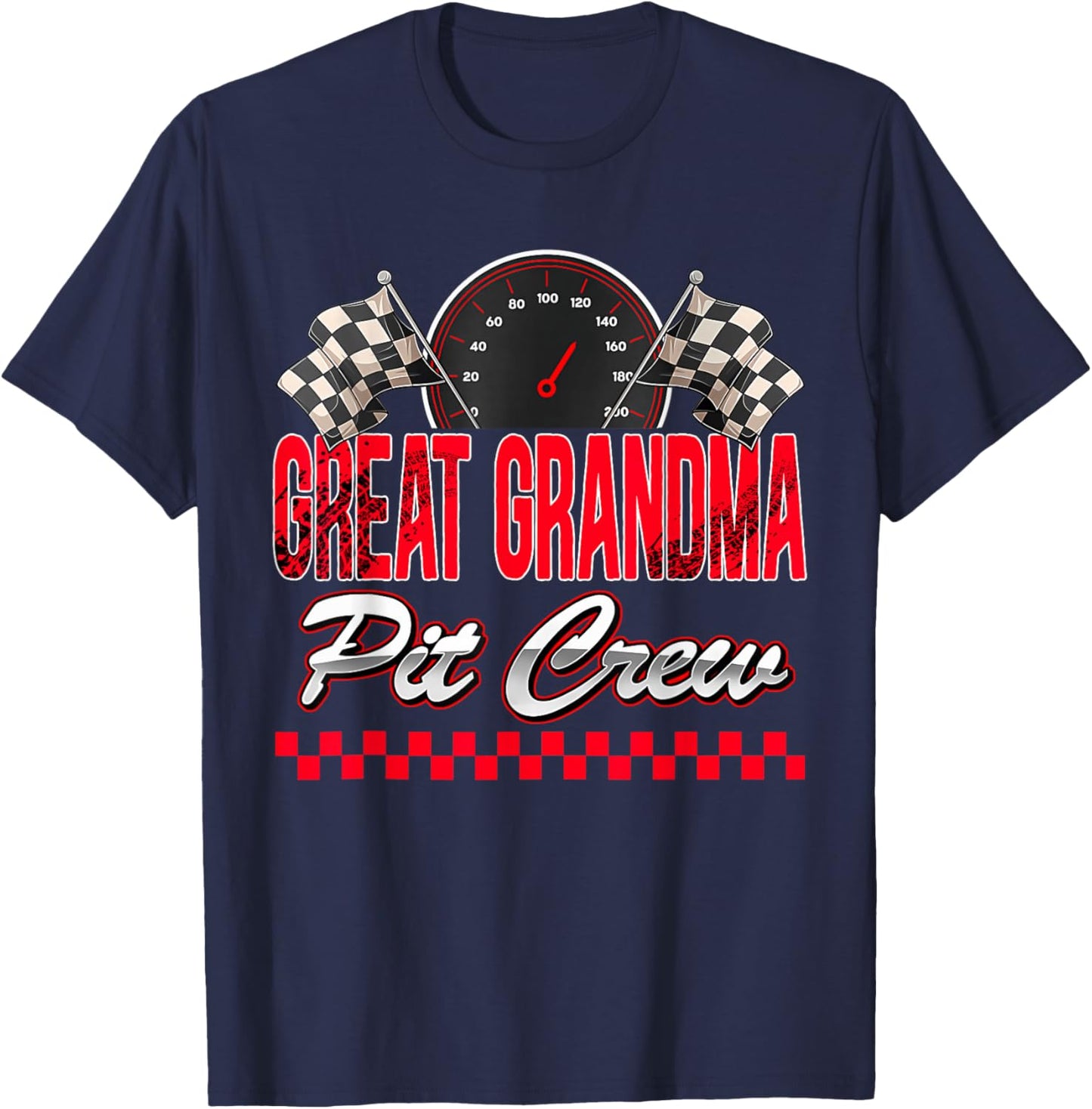 Great Grandma Pit Crew Race Car Birthday Boy Racing Family T-Shirt - T-Shirt | Navy