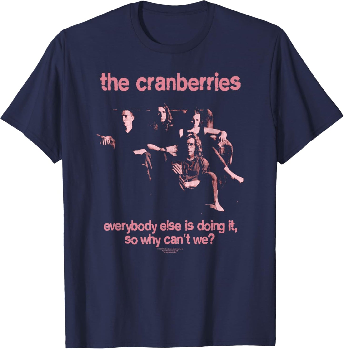 The Cranberries Everybody Else is Doing It Pink Vintage Band T-Shirt - T-Shirt | Navy