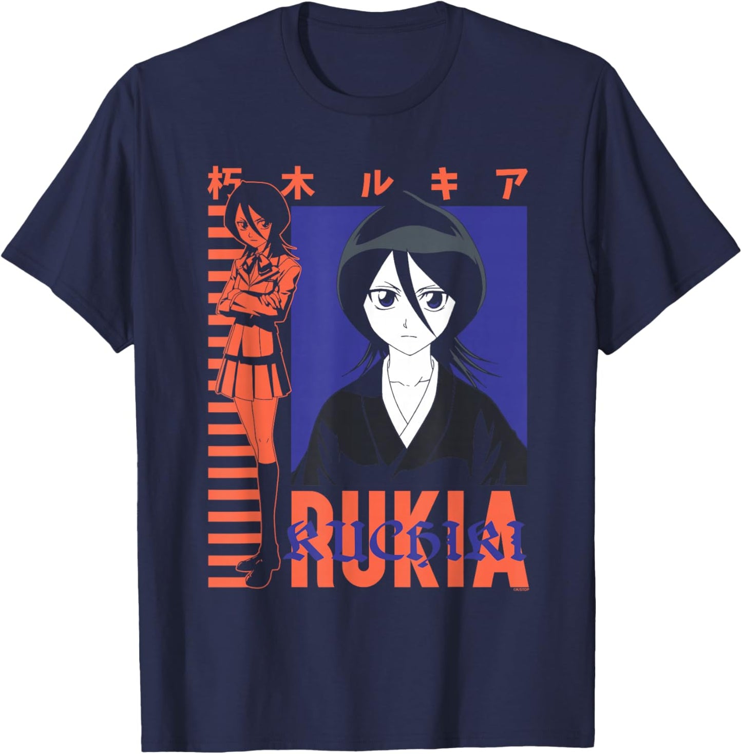 Bleach Rukia Color Block Collage Classic Anime T-Shirt - T-Shirt | Navy