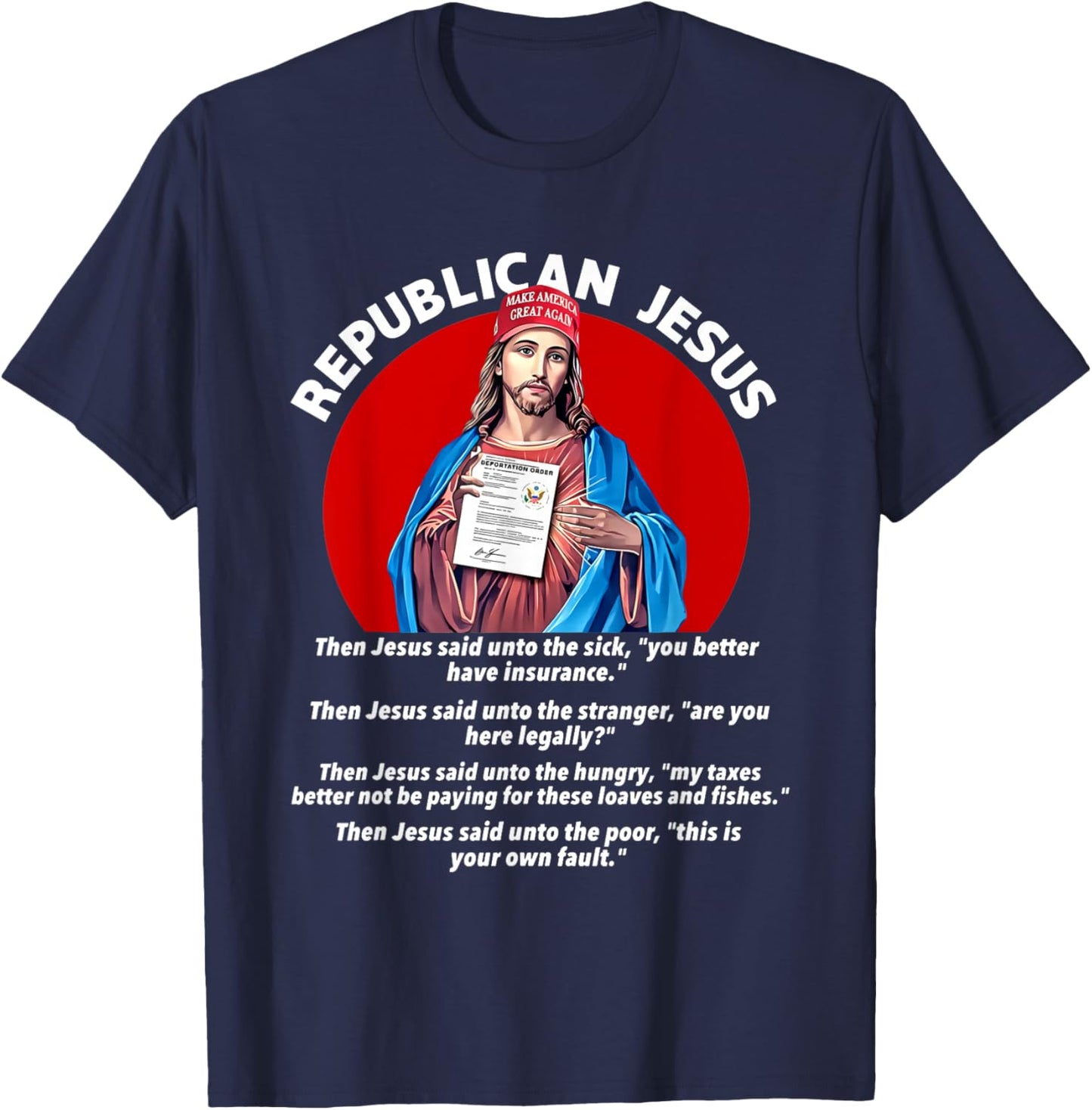 Republican Jesus Shirt Love Like Jesus Shirt T-Shirt - T-Shirt | Navy