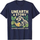 Unearth a Story 2026 Summer Reading Program Dinosaur Reads T-Shirt - T-Shirt | Navy