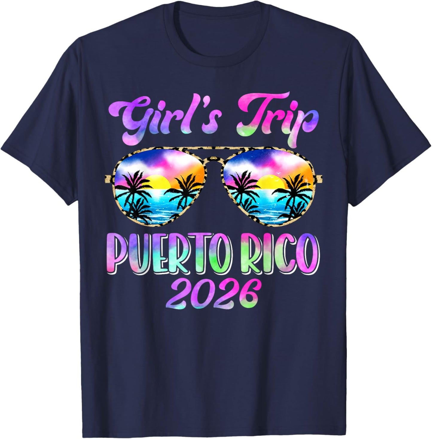 Girl’s Trip Puerto Rico 2026 Summer Beach Weekend Vacation T-Shirt - T-Shirt | Navy