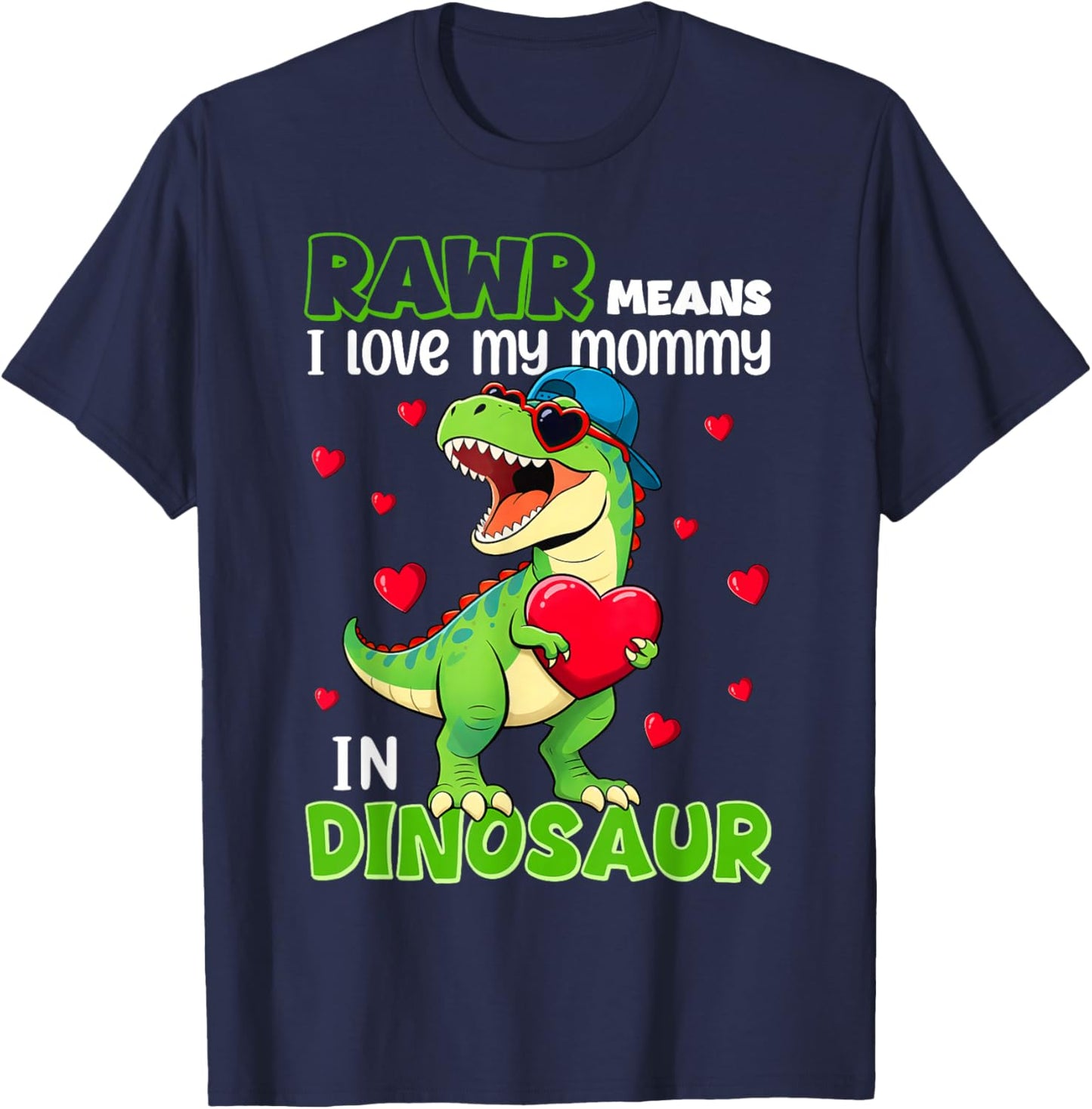 I Love My Mommy Rawr Dinosaur Mothers Day Shirts Toddler Boy T-Shirt - T-Shirt | Navy