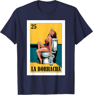 Funny Mexican Design for Parties - La Borracha T-Shirt - T-Shirt | Navy