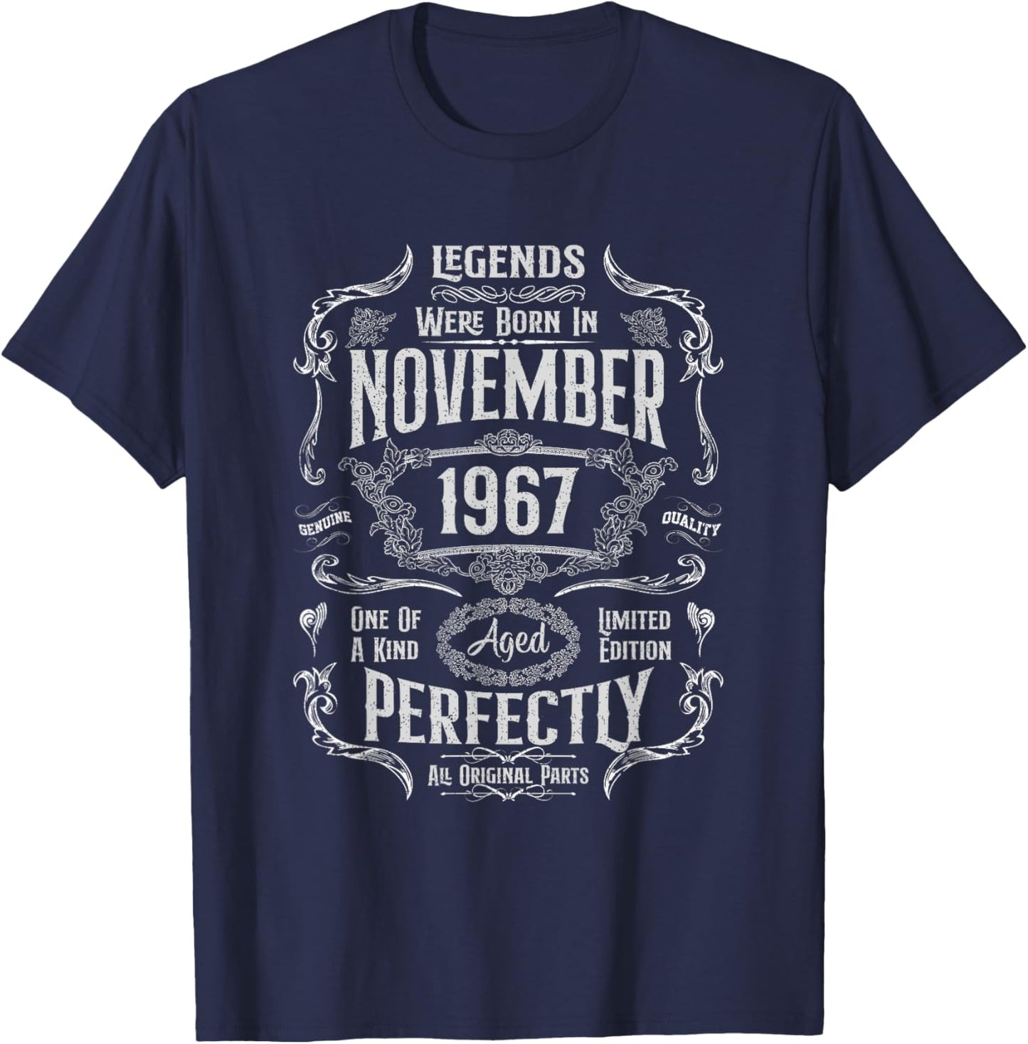 57th Birthday Legends Were Born In November 1967 T-Shirt - T-Shirt | Navy