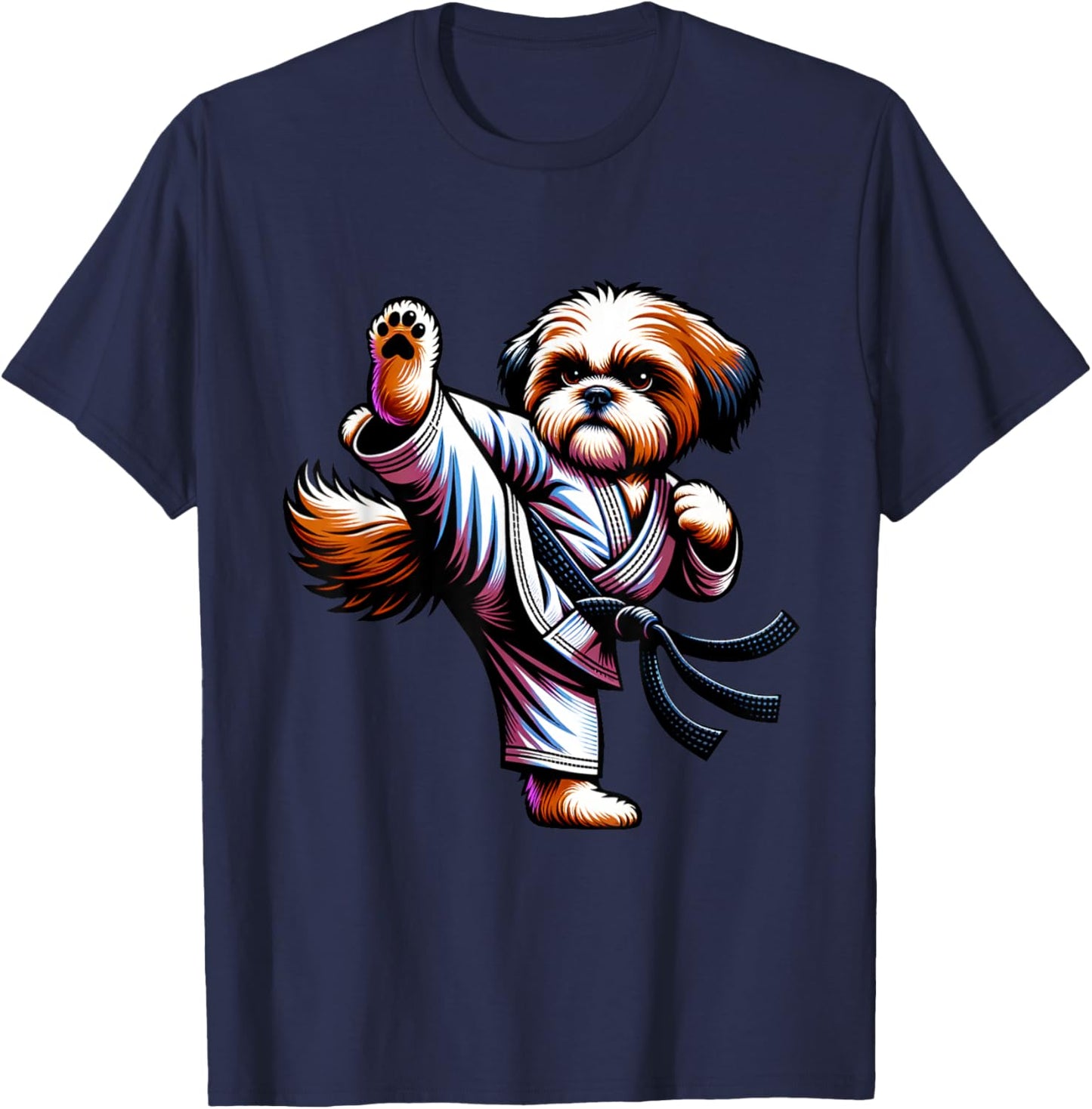 Karate Bolonka Dog Funny Design For Martial Arts Lovers Women T-Shirt - T-Shirt | Navy