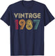 Vintage 1987 39th Birthday 39 Years Old Retro Men Women T-Shirt - T-Shirt | Navy
