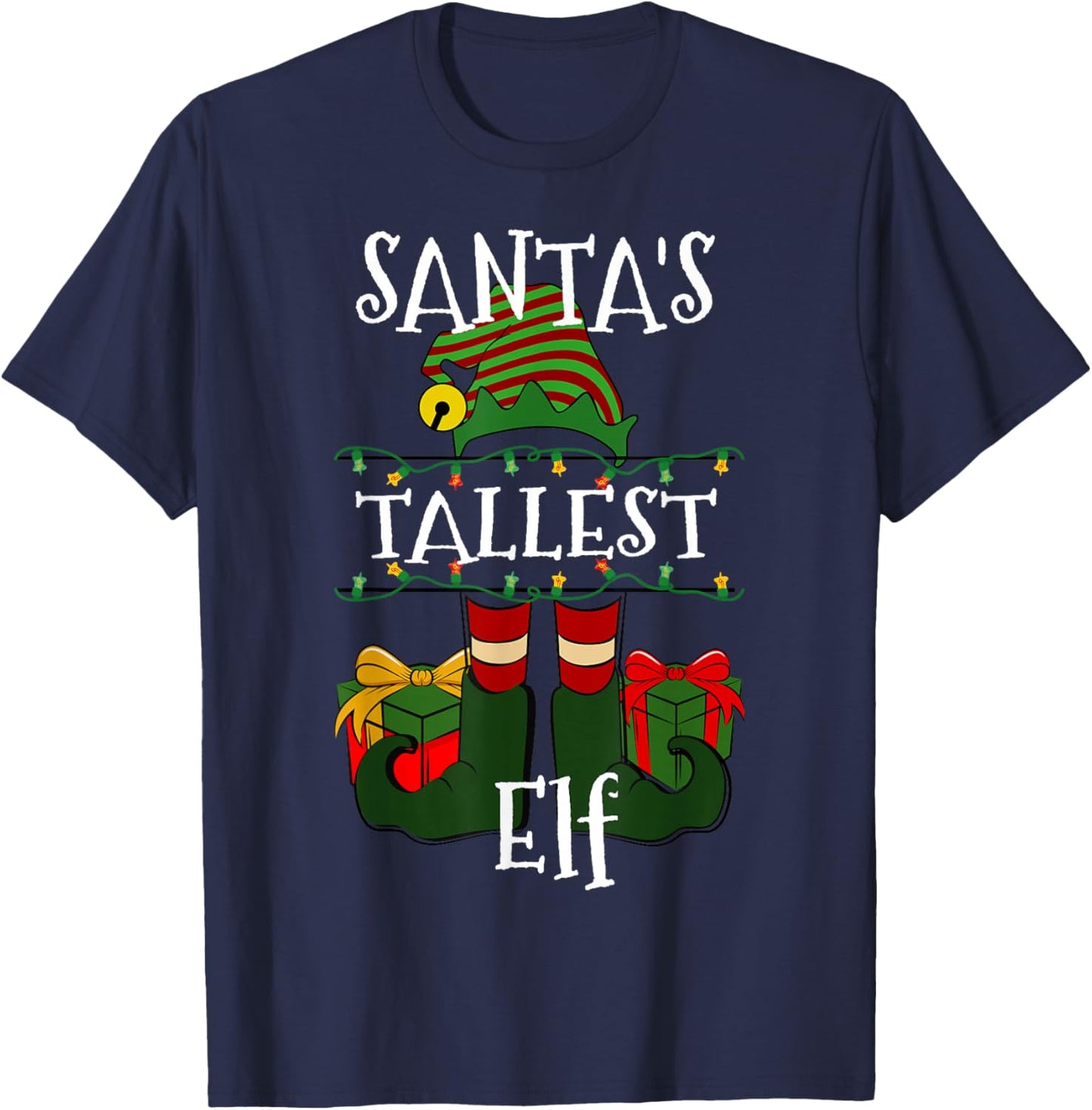 Funny Santa's Tallest Elf Christmas Humor For Tall People T-Shirt - T-Shirt | Navy