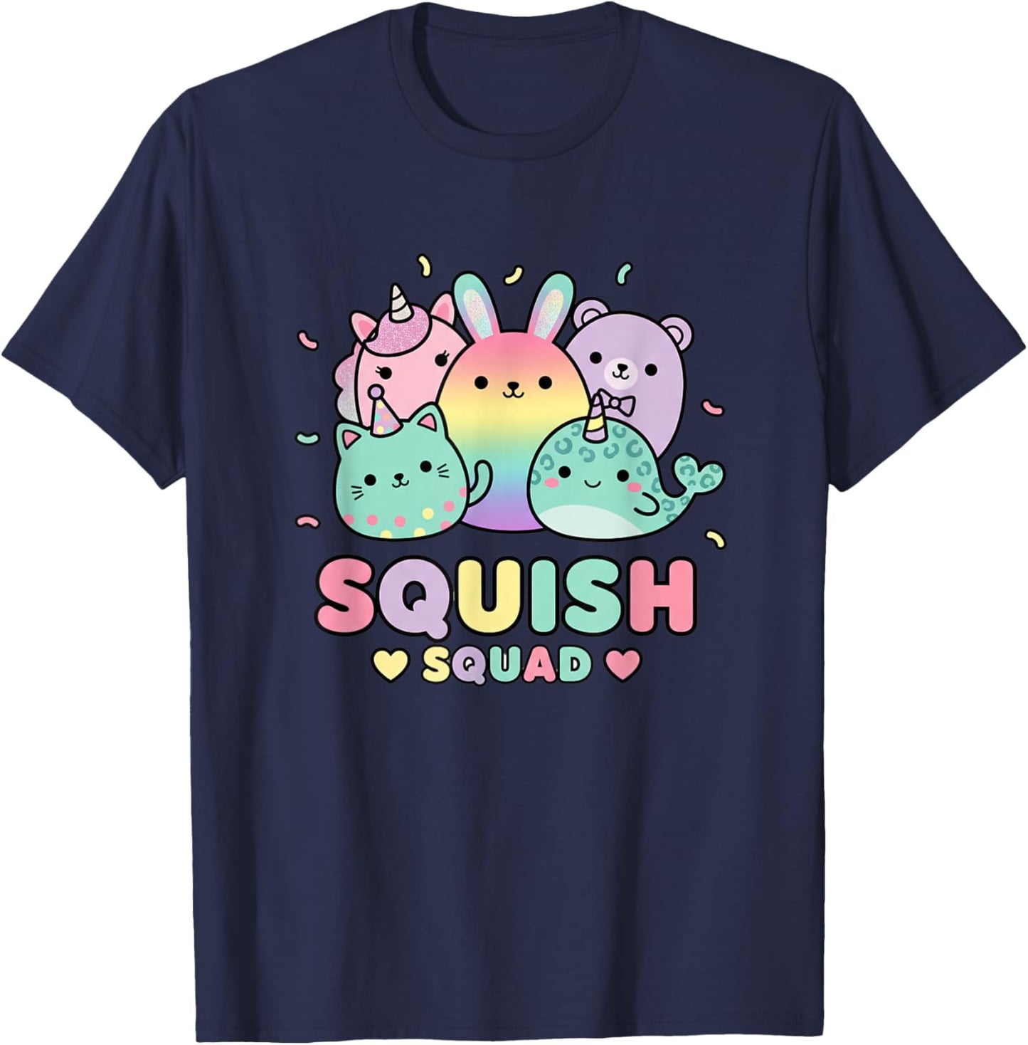 Friendship Squish Squad, Pastel Squishy Crew for Kids & Big T-Shirt - T-Shirt | Navy
