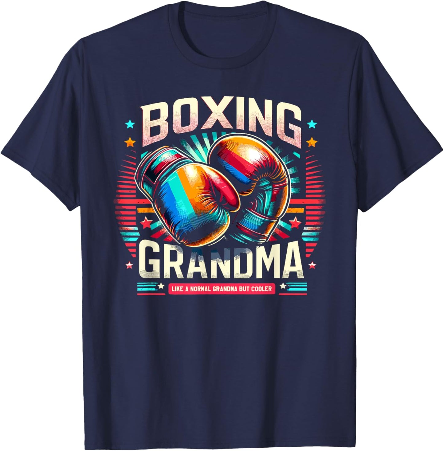 Boxing Grandma Grandmother Boxer Fan T-Shirt - T-Shirt | Navy