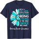 Motivational Cervical Cancer Awareness Sunflower Ribbon Teal T-Shirt - T-Shirt | Navy