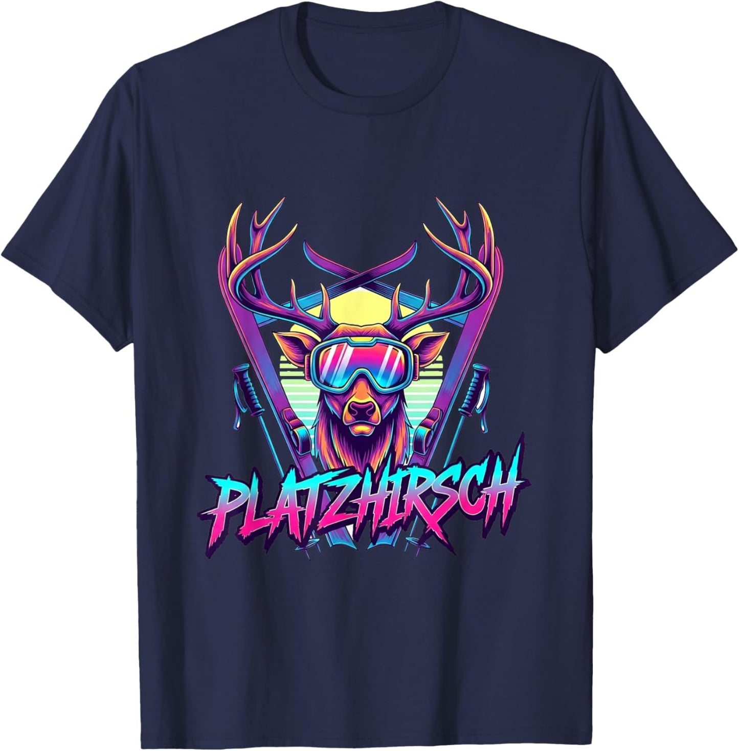 Funny Apres-Ski Mountain Team Crew Saying Party Place Deer T-Shirt - T-Shirt | Navy