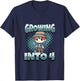 Gardening Growing Into 4 Year Old 4th Birthday Boy T-Shirt - T-Shirt | Navy
