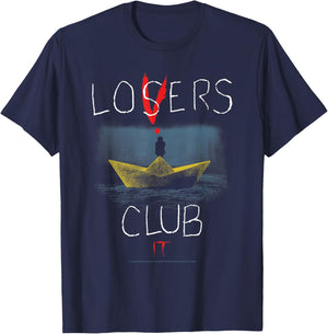 IT Losers Club Floating Boat Pennywise Horror Movie T-Shirt - T-Shirt | Navy