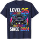 Level 25 Unlocked Awesome Since 2001 25th Birthday Gaming T-Shirt - T-Shirt | Navy