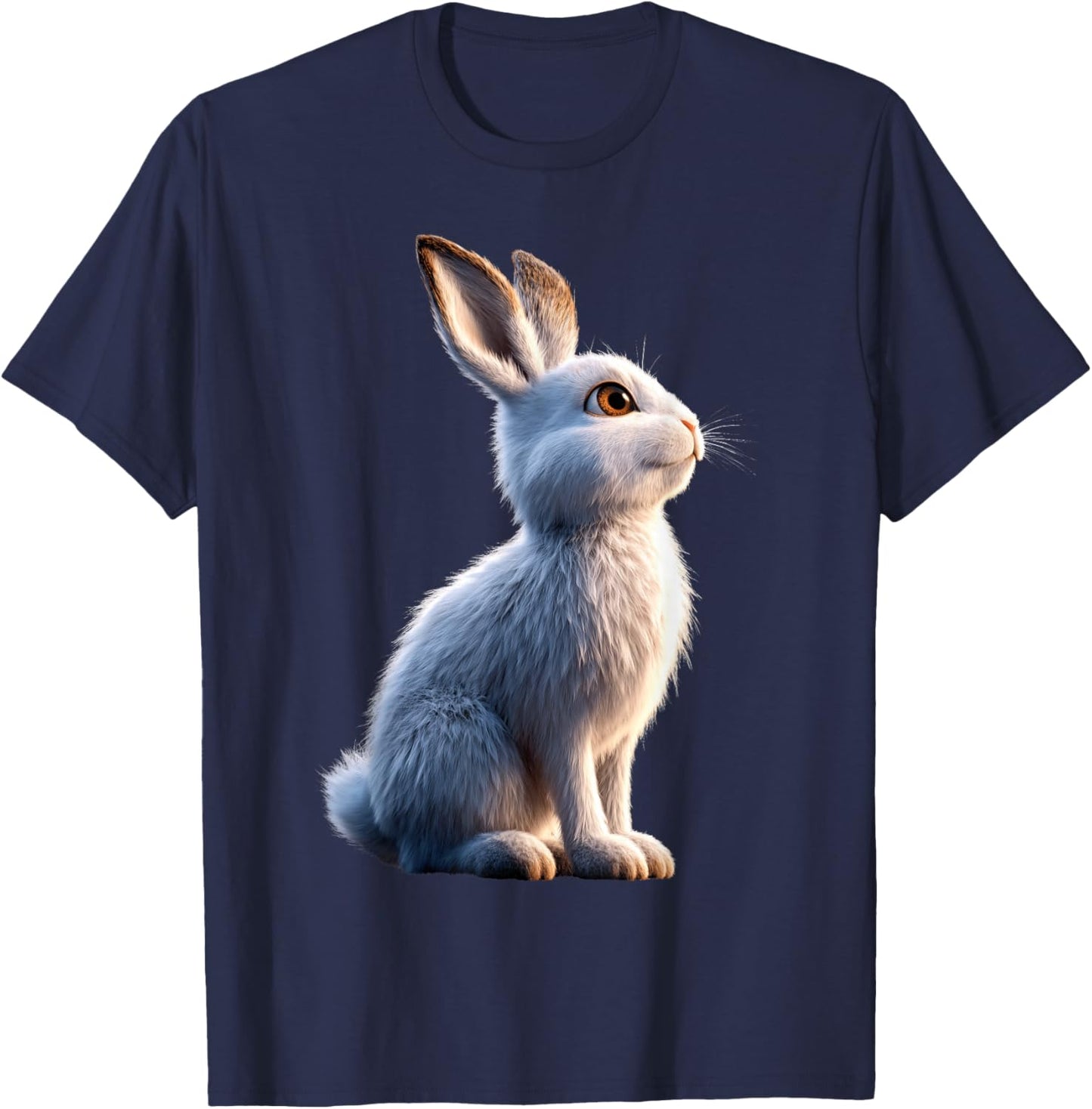 Rabbit Snow Hare Hare Fleece Hare White Rabbit T-Shirt - T-Shirt | Navy