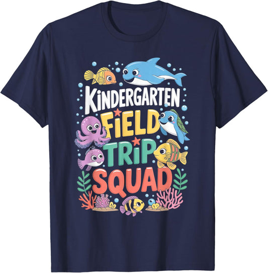Sea Life Aquarium Underwater Field Trip Squad Kindergarten T-Shirt - T-Shirt | Navy