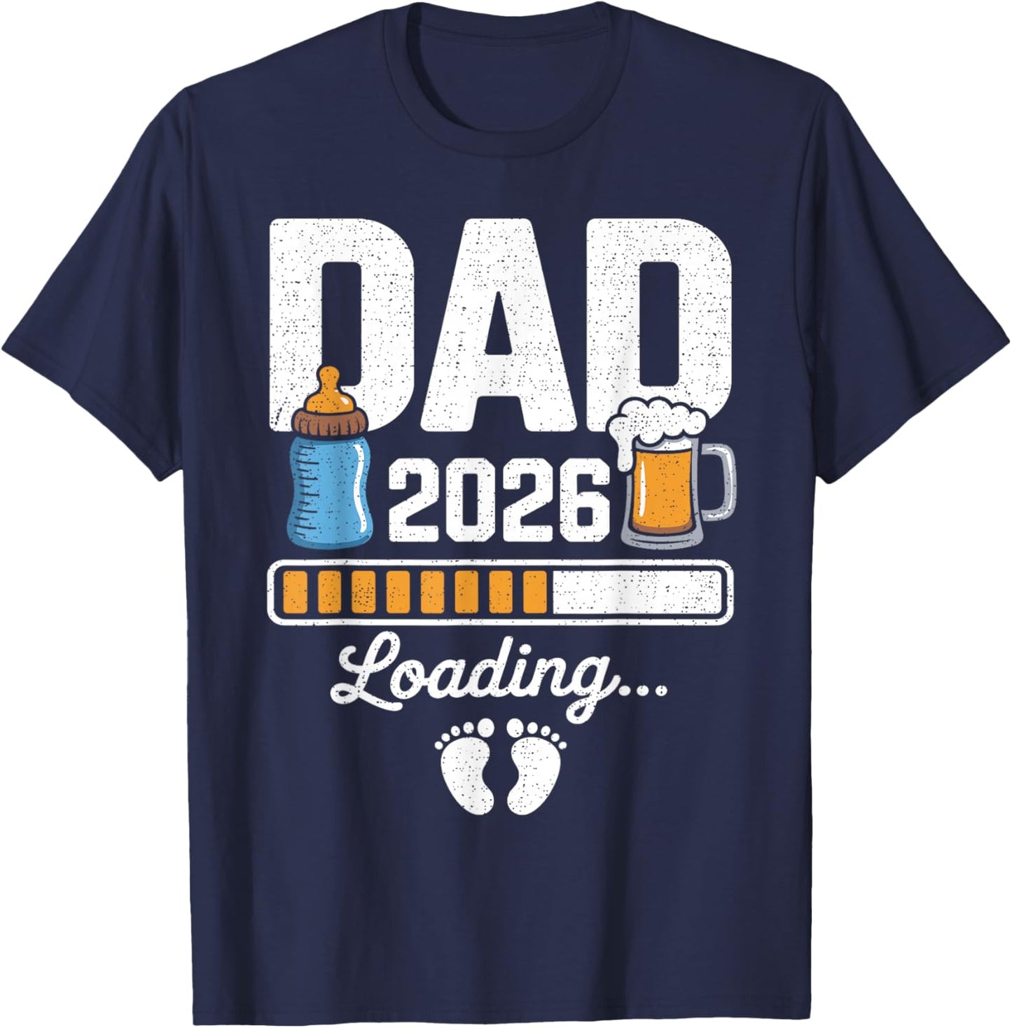 Dad 2026 Loading Expecting New Baby Announcement Men T-Shirt - T-Shirt | Navy